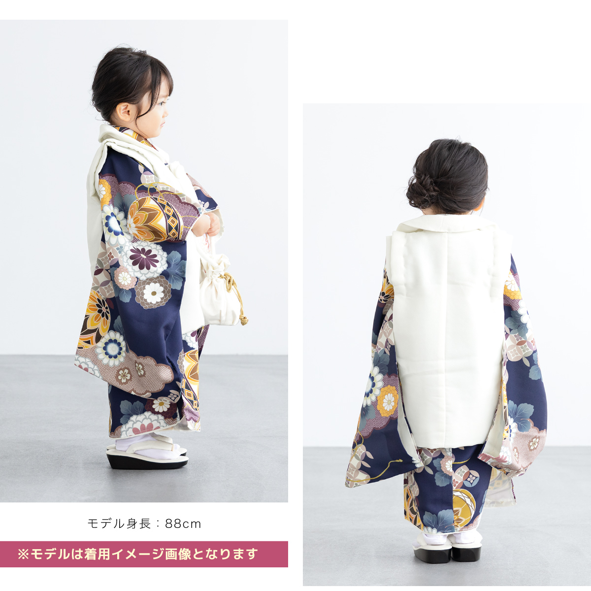 七五三 3歳 被布+着物セット 七五三 着物 3歳 販売 被布セット 女の子 京WA・KKA ブランド 鶴