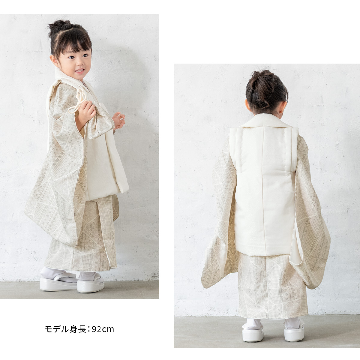 七五三 着物 3歳 販売 女の子 三歳 着物セット 被布セット 白 ベージュ 