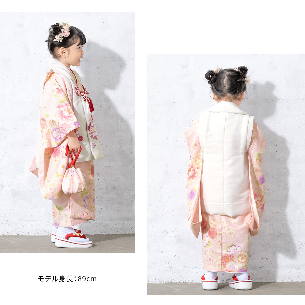 七五三 着物 3歳 販売 女の子 三歳 着物セット 被布セット 白 ピンク 