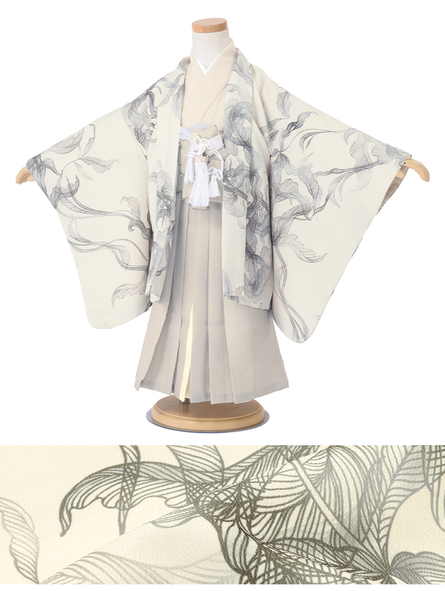 SOUBIEN 七五三 着物 3歳 販売 三歳 男の子 袴 アイボリー系
