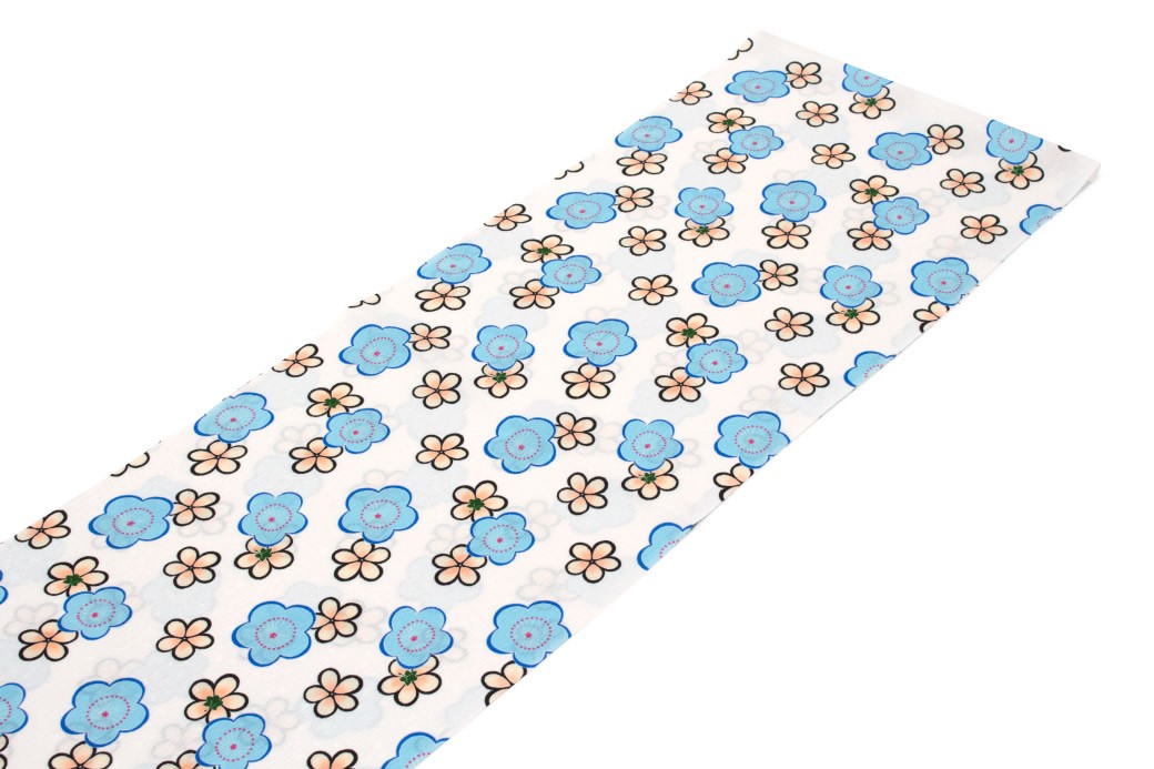 SOUBIEN（創美苑） 帯揚げ 日本の絹 白 ホワイト 水色 ブルー 梅 花