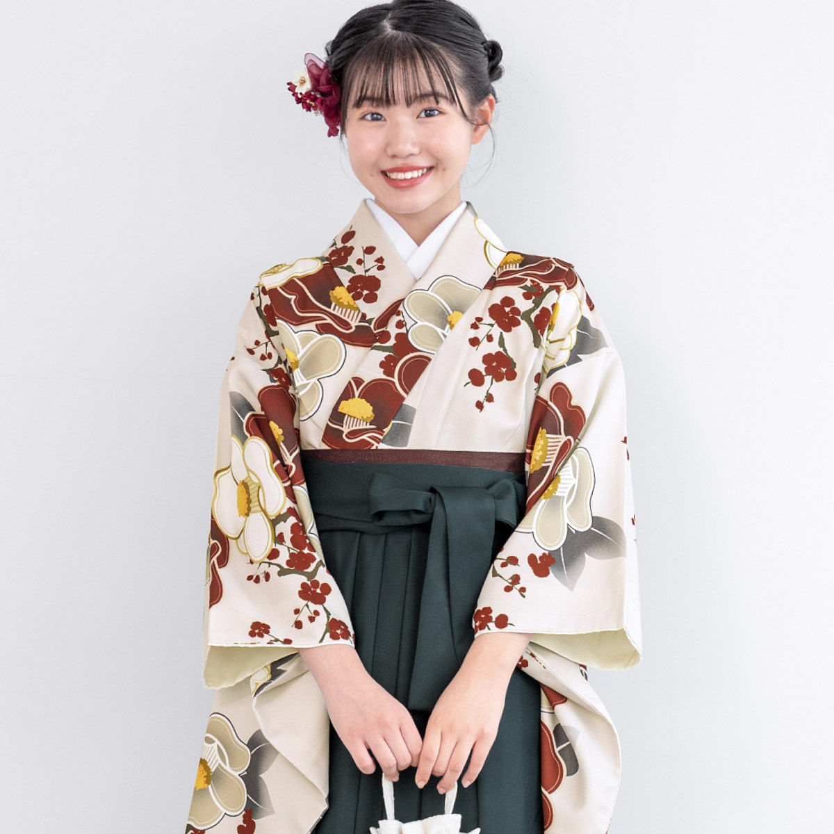 ★レトロ　アンティーク　女の子　子供着物　ジュニア　十三詣り　袴　大正ロマン SOUBIEN（創美苑） 袴セット 卒業式 小学生 女の子 ジュニア 白 紺