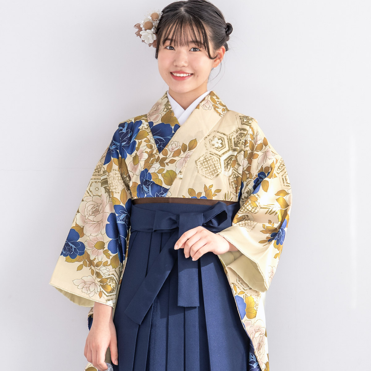 SOUBIEN（創美苑） 袴セット 卒業式 小学生 女の子 ジュニア 白 紺