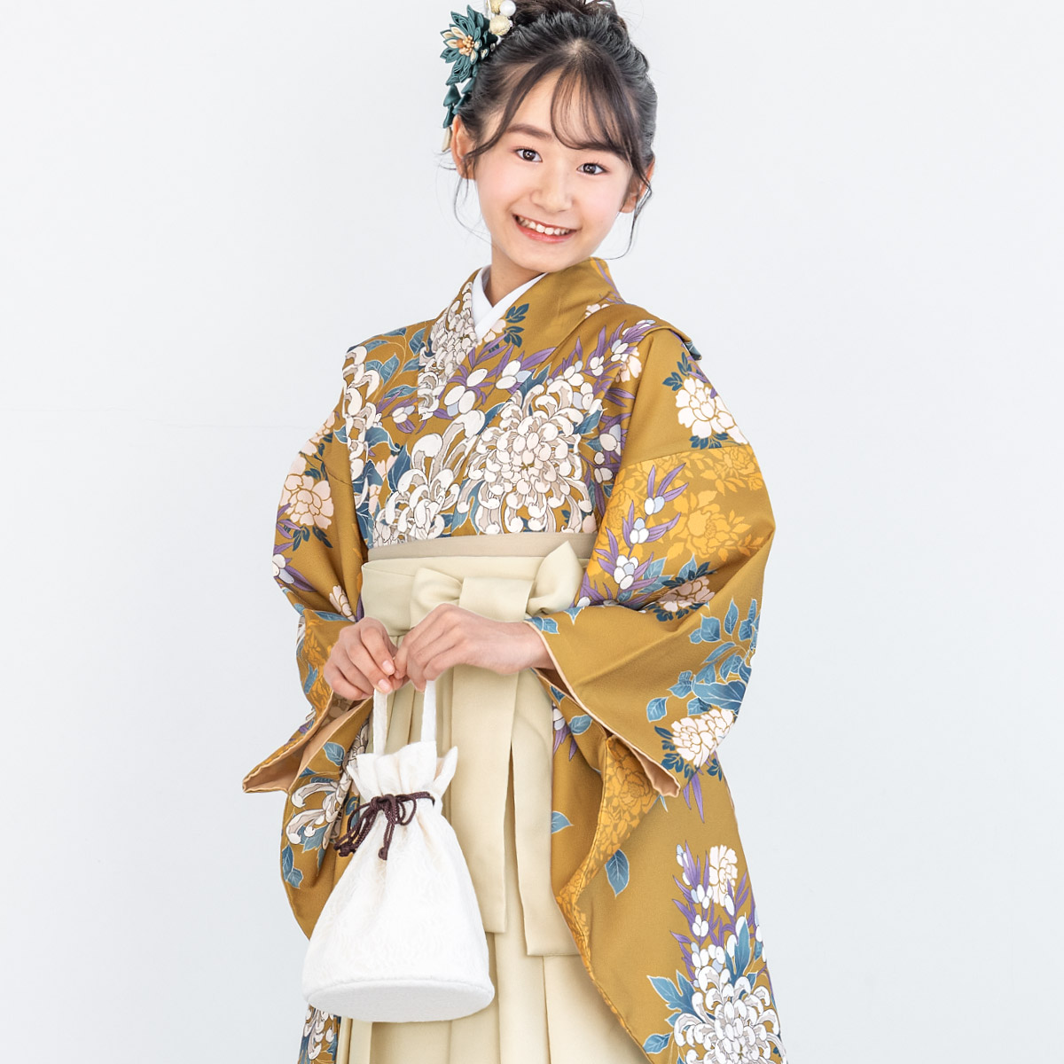 SOUBIEN（創美苑） 袴セット 卒業式 小学生 女の子 ジュニア 白 紺