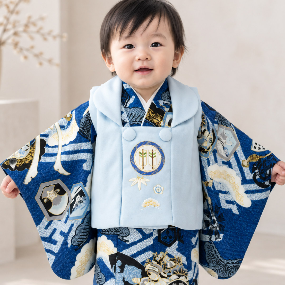 SOUBIEN（創美苑） ベビー着物セット 百日祝い お食い初め 被布セット