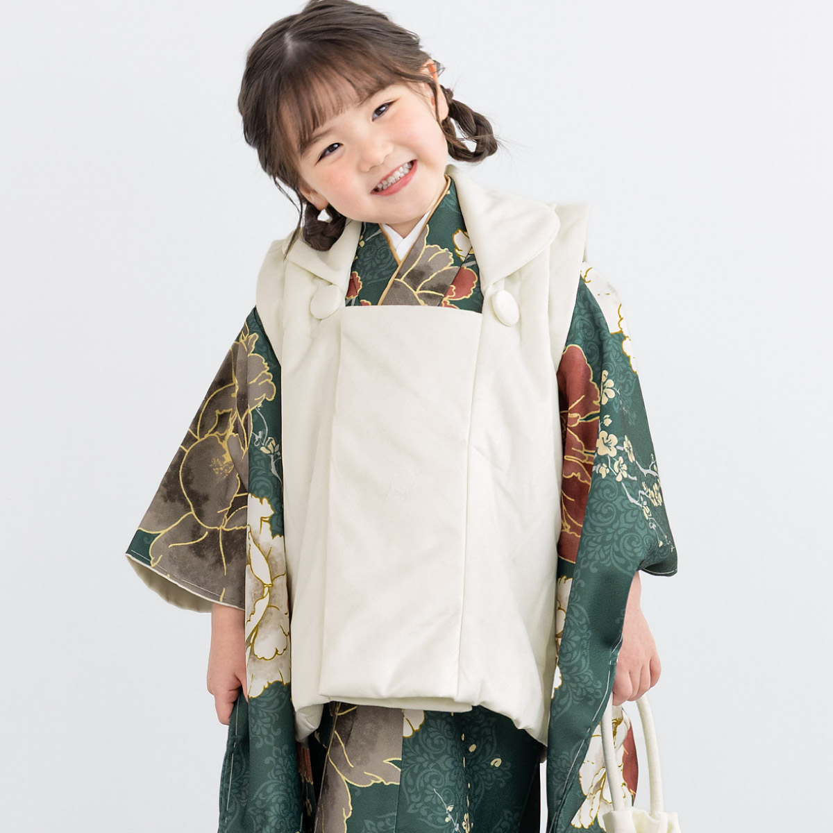 SOUBIEN（創美苑） 七五三 着物 3歳 女の子 着物セット 被布 襦袢 草履