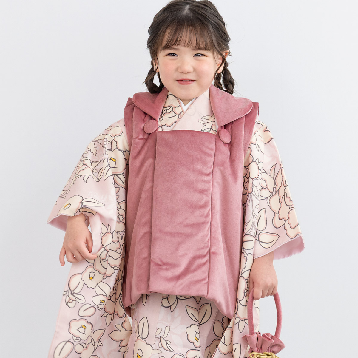 SOUBIEN（創美苑） 七五三 着物 3歳 女の子 着物セット 被布 襦袢 草履