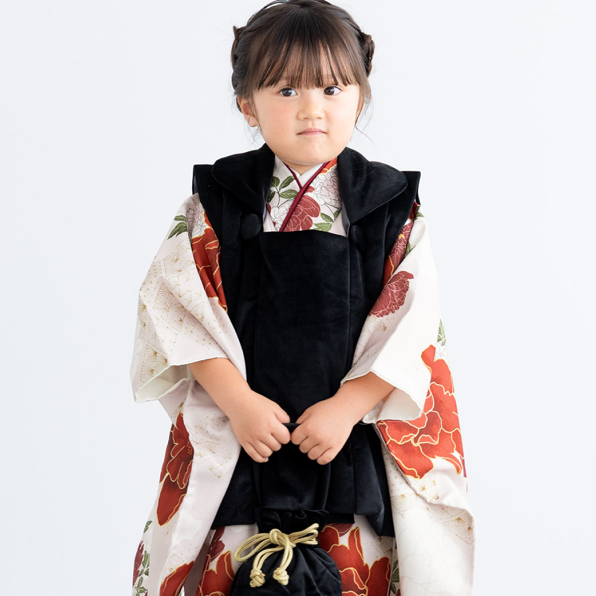 SOUBIEN（創美苑） 七五三 着物 3歳 女の子 着物セット 被布 襦袢 草履