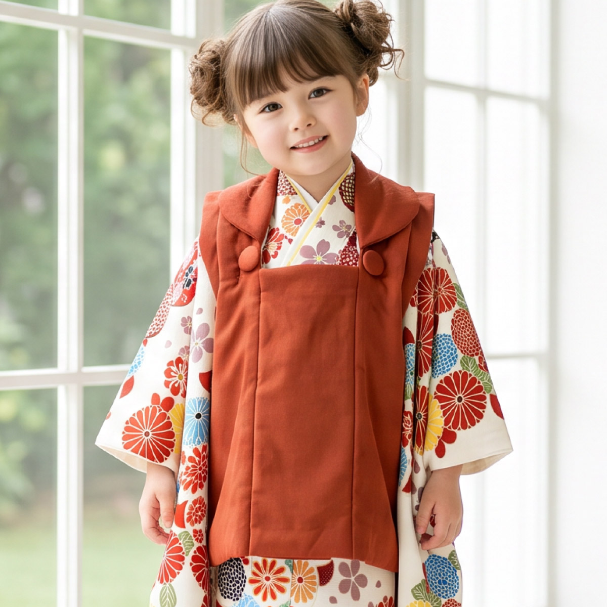 SOUBIEN（創美苑） 七五三 着物 3歳 女の子 着物セット 被布 襦袢 草履