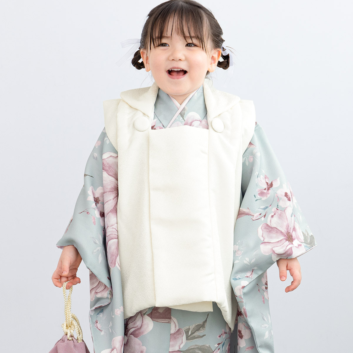 SOUBIEN（創美苑） 七五三 着物 3歳 女の子 着物セット 被布 襦袢 草履
