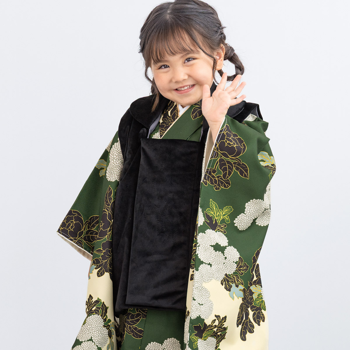 SOUBIEN（創美苑） 七五三 着物 3歳 女の子 着物セット 被布 襦袢 草履
