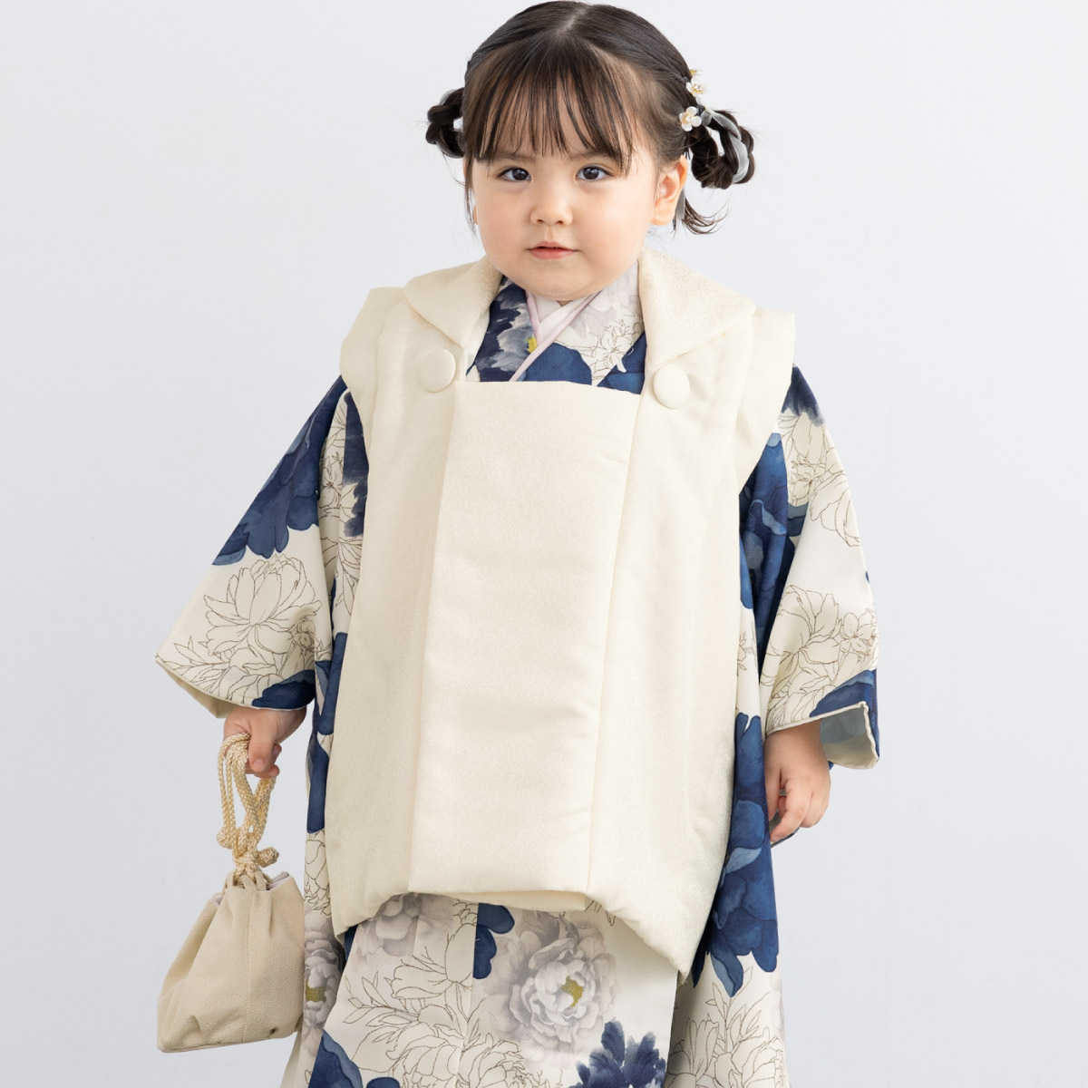 SOUBIEN（創美苑） 七五三 着物 3歳 女の子 着物セット 被布 襦袢 草履