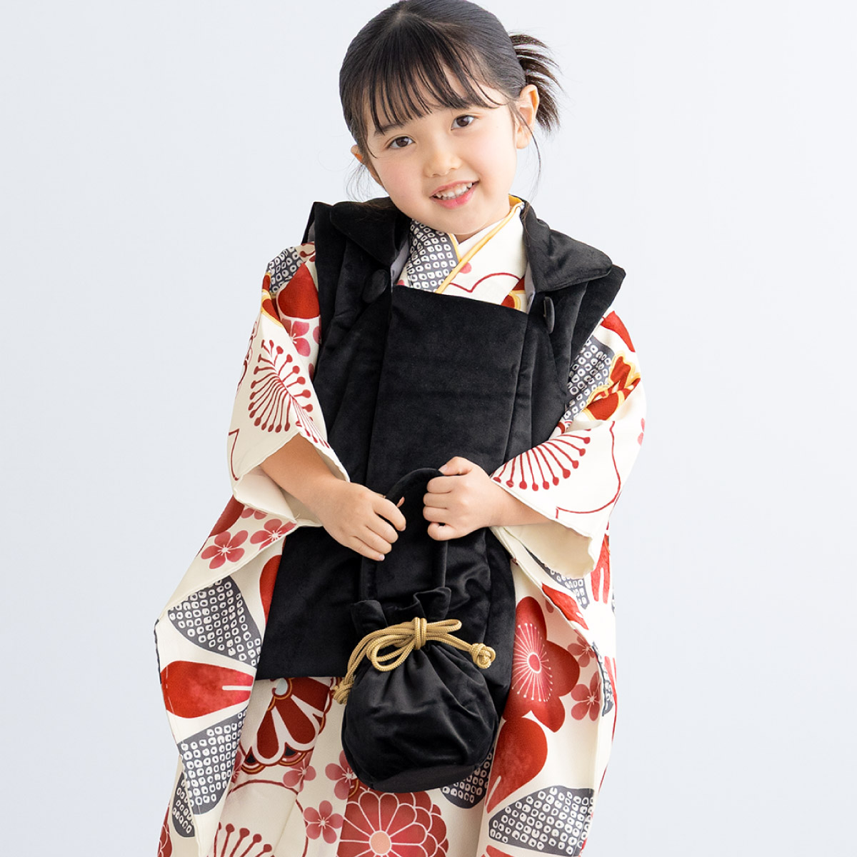 SOUBIEN（創美苑） 七五三 着物 3歳 女の子 着物セット 被布 襦袢 草履