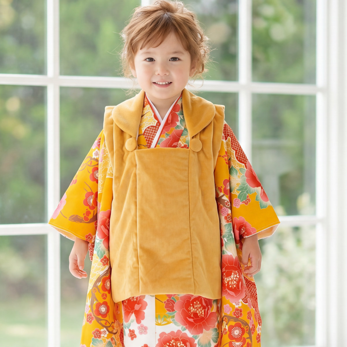 SOUBIEN（創美苑） 七五三 着物 3歳 女の子 着物セット 被布 襦袢 草履