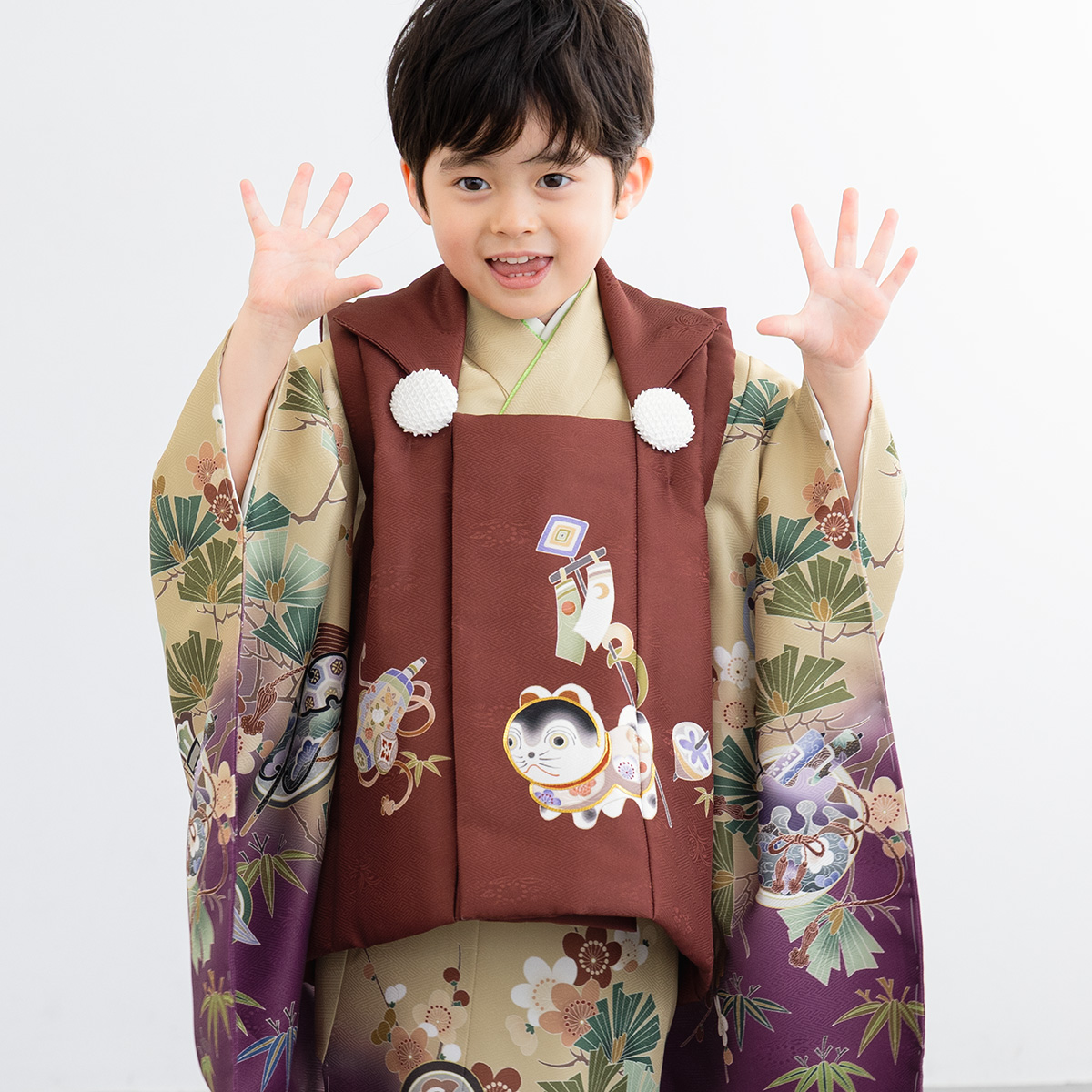 SOUBIEN（創美苑） 七五三 着物 被布コート セット 3歳 男の子 2025