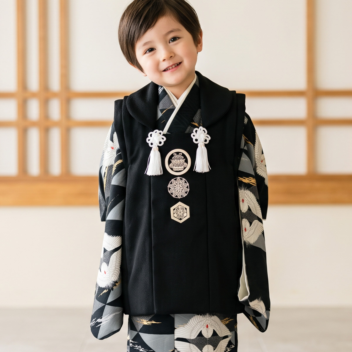 SOUBIEN（創美苑） 七五三 着物セット 3歳 男の子 着物 被布 襦袢 雪駄