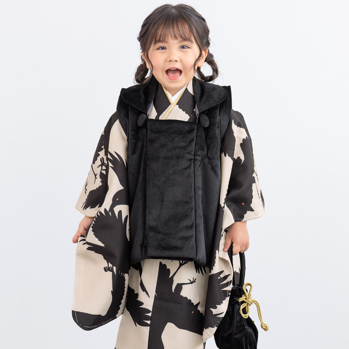 SOUBIEN（創美苑） 七五三 着物 3歳 女の子 着物セット 被布 襦袢 草履