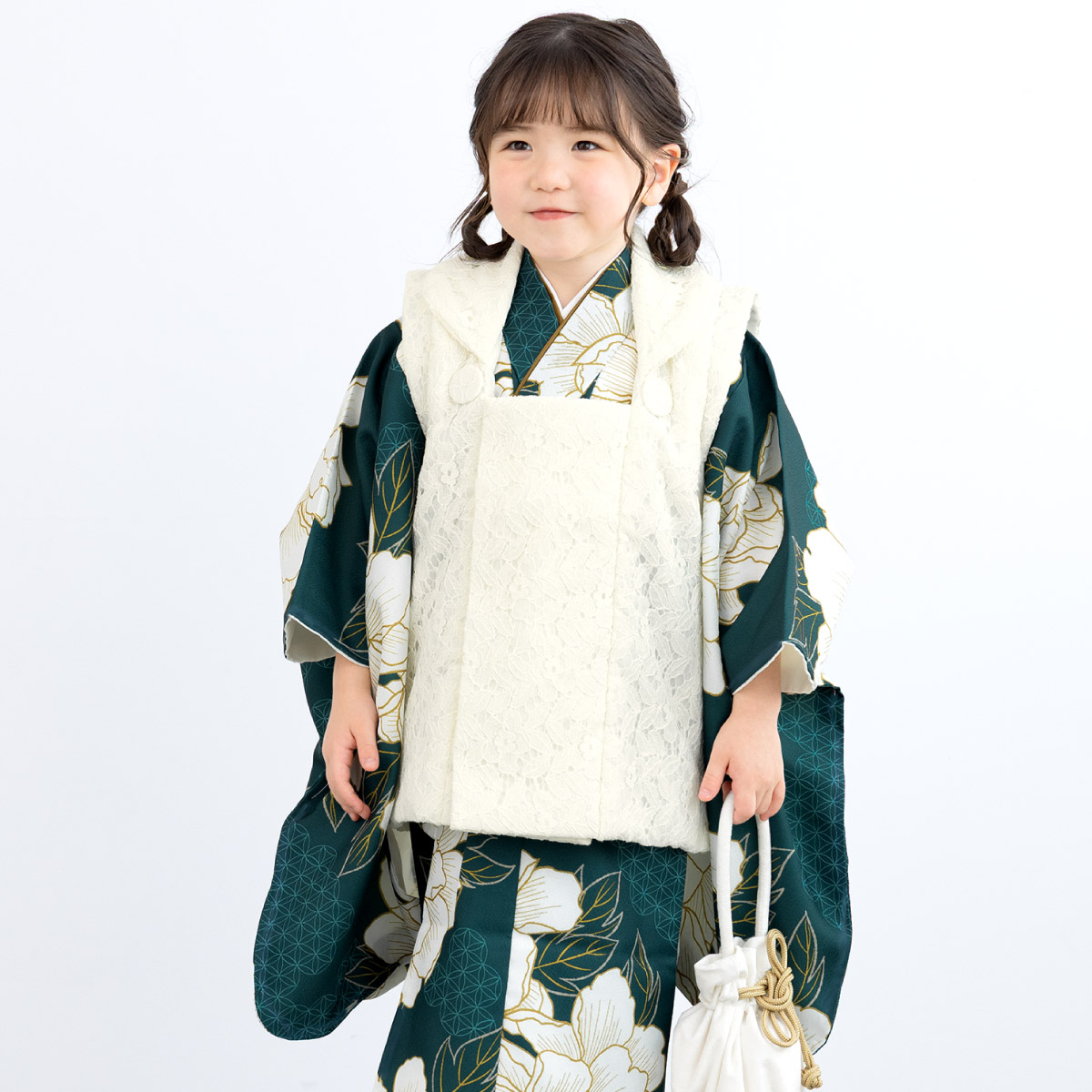 SOUBIEN（創美苑） 七五三 着物 3歳 女の子 着物セット 被布 襦袢 草履