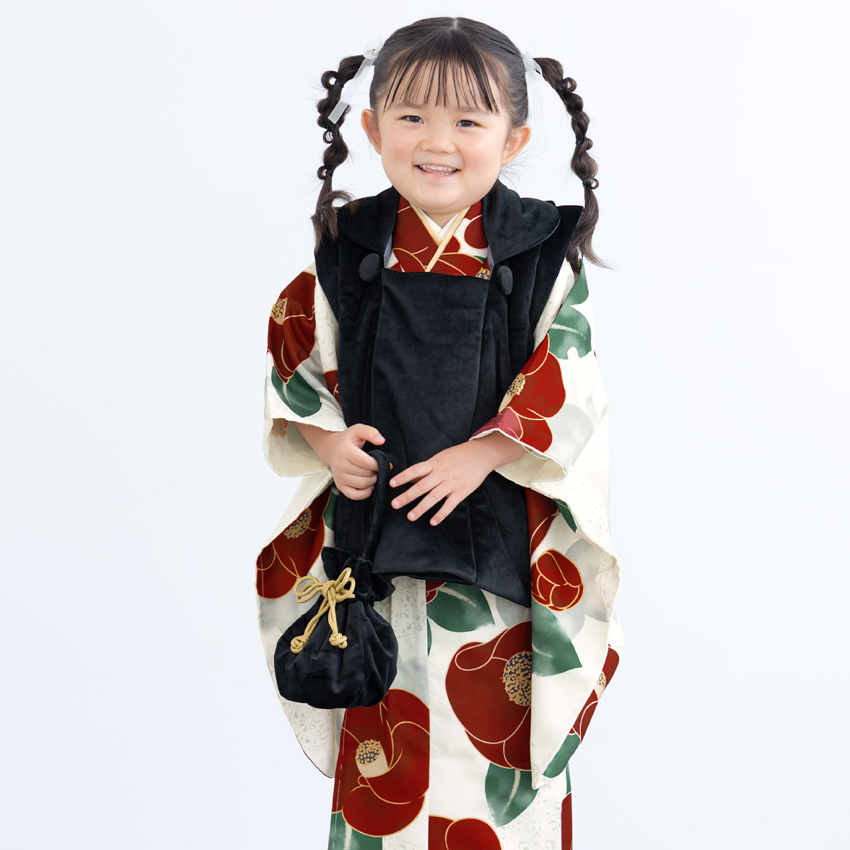 SOUBIEN（創美苑） 七五三 着物 3歳 女の子 着物セット 被布 襦袢 草履