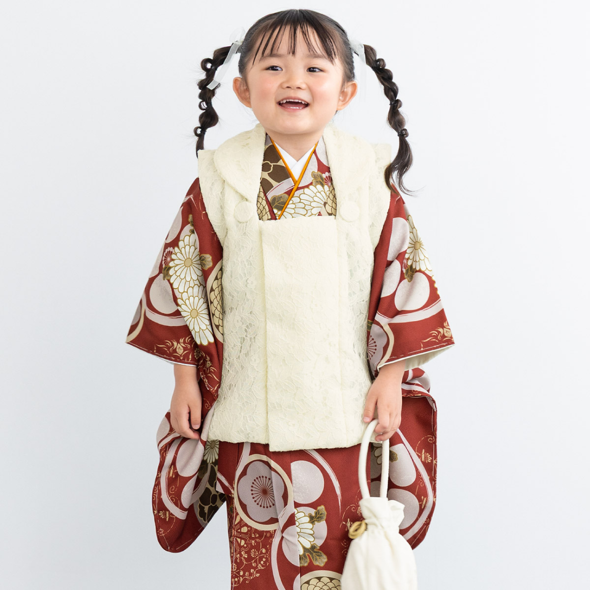 605ag17◎七五三 三歳 女の子 アンティーク着物&被布&長襦袢 単衣◎ SOUBIEN（創美苑） 【予約】七五三 着物 3歳 女の子 着物セット 被布