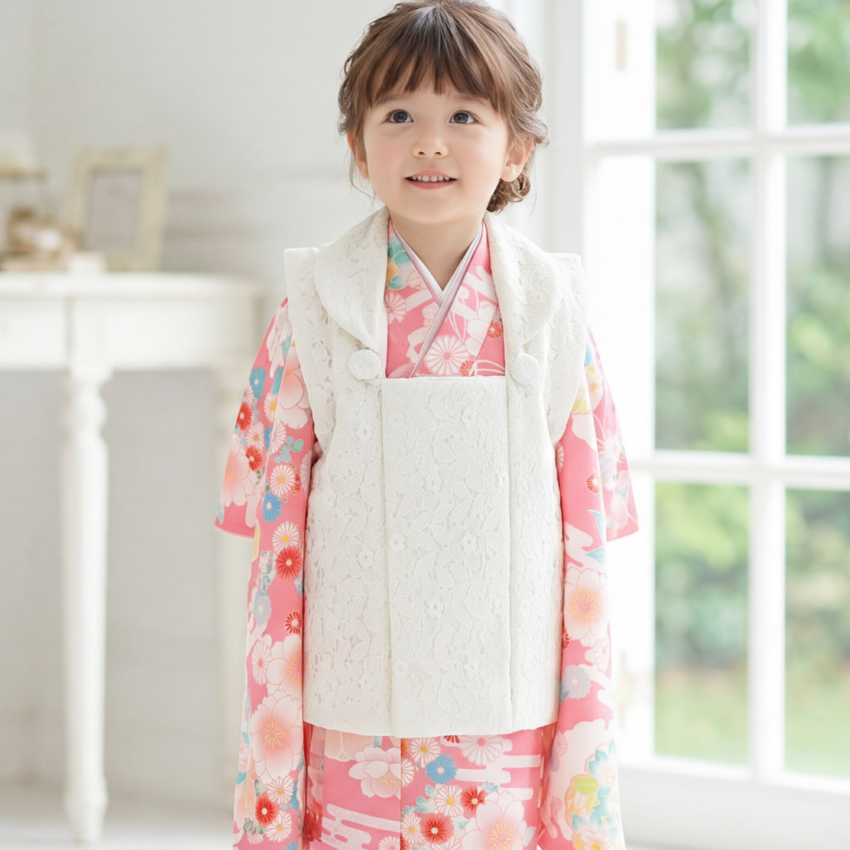 SOUBIEN（創美苑） 七五三 着物 3歳 女の子 着物セット 被布 襦袢 草履