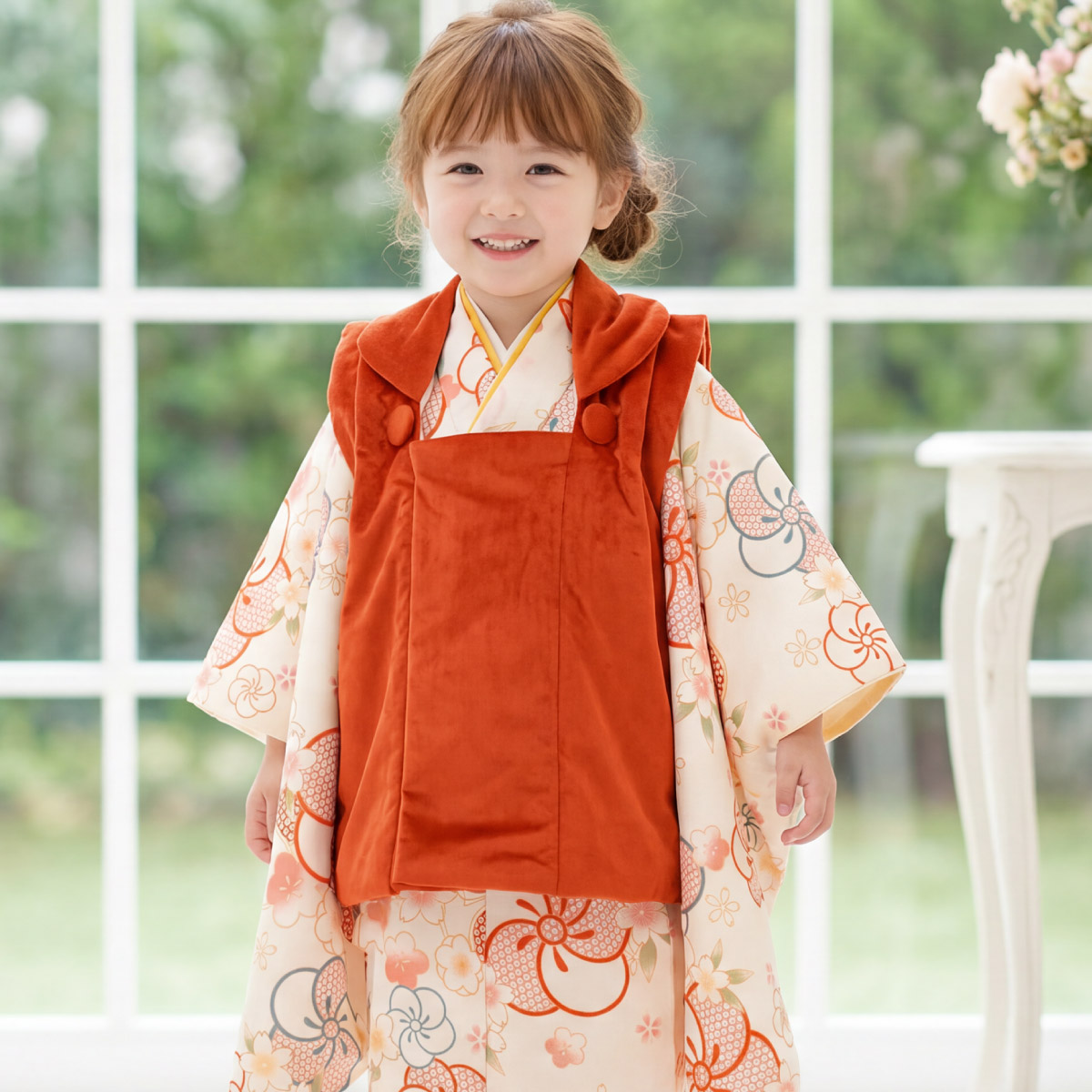 SOUBIEN（創美苑） 七五三 着物 3歳 女の子 着物セット 被布 襦袢 草履