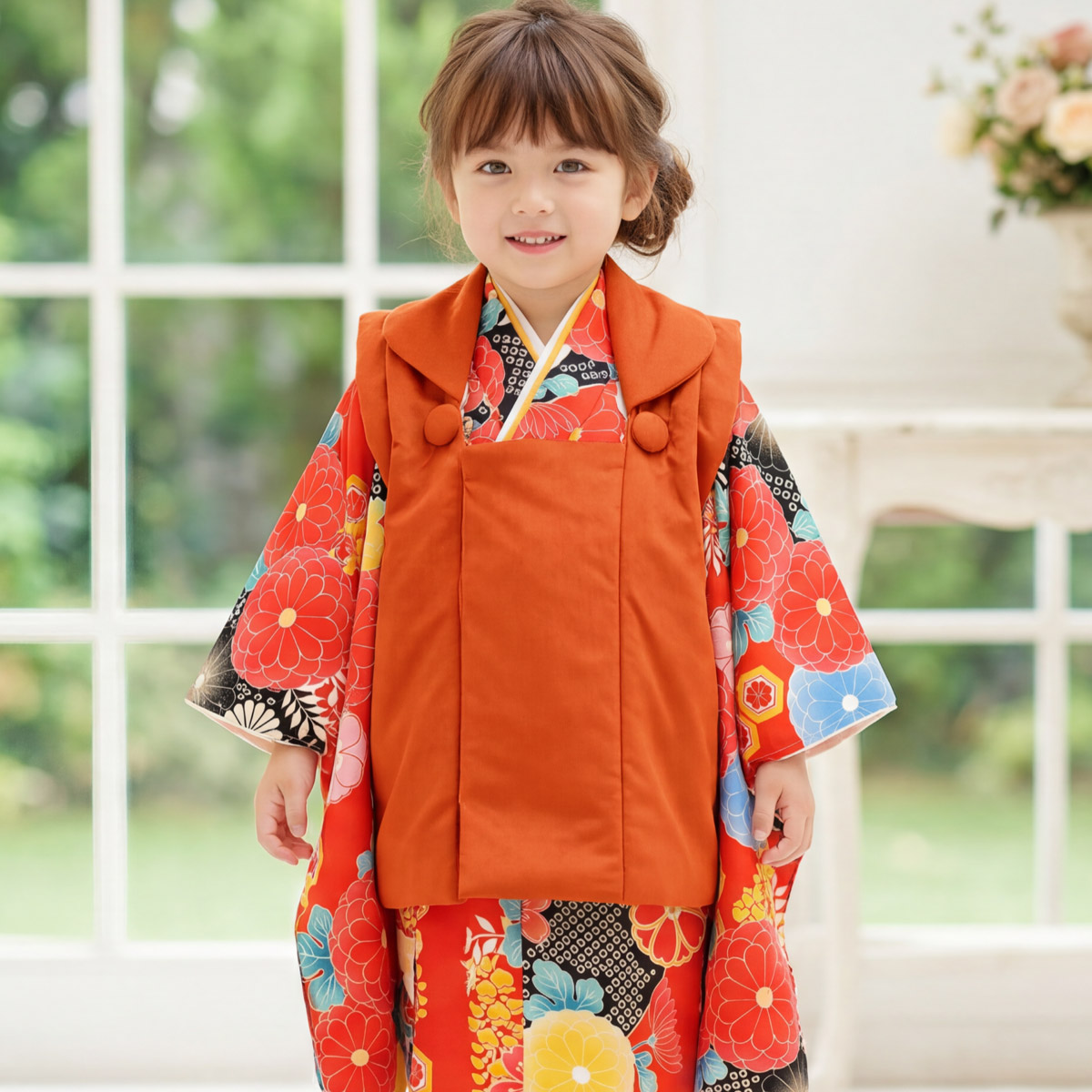 SOUBIEN（創美苑） 七五三 着物 3歳 女の子 着物セット 被布 襦袢 草履