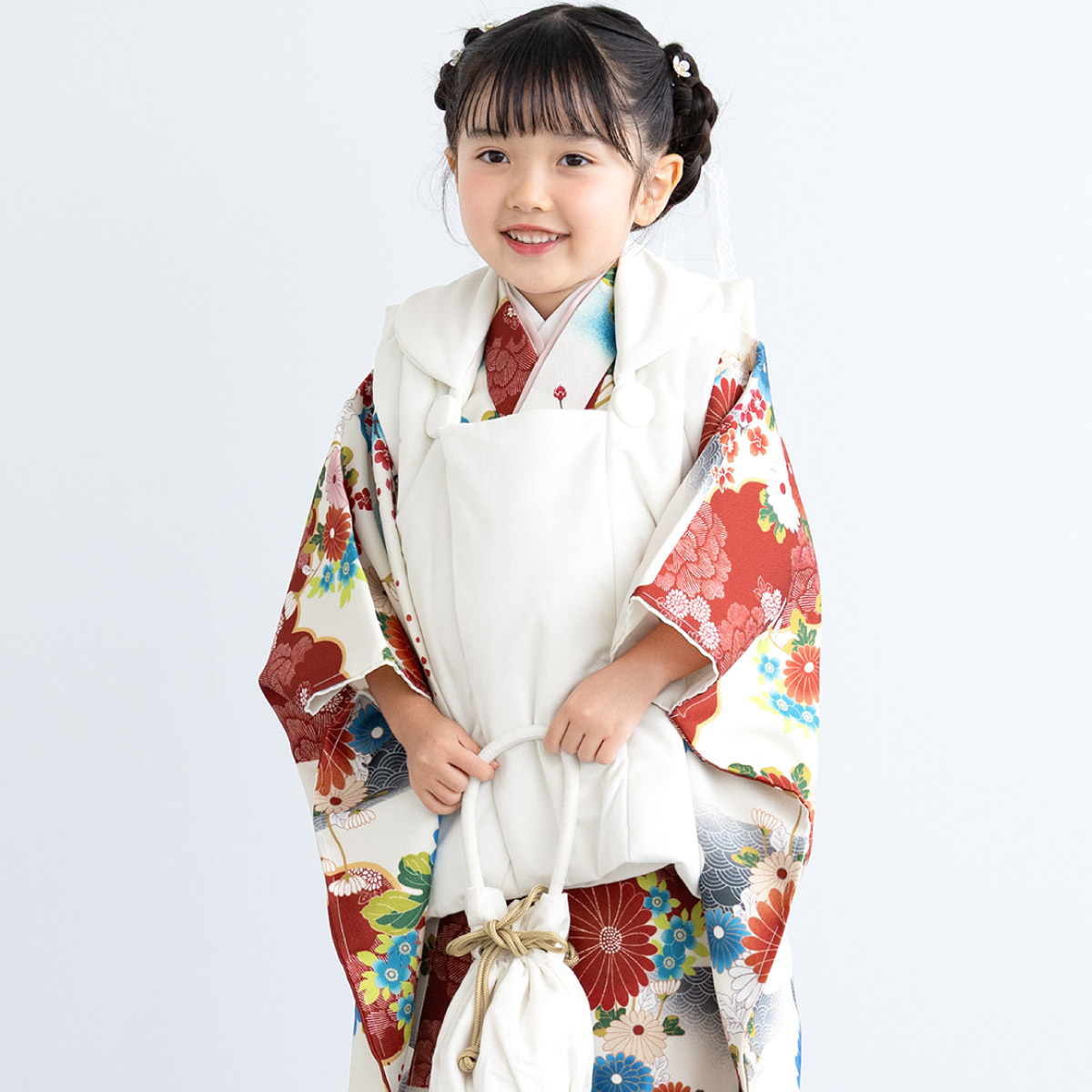 SOUBIEN（創美苑） 七五三 着物 3歳 女の子 着物セット 被布 襦袢 草履