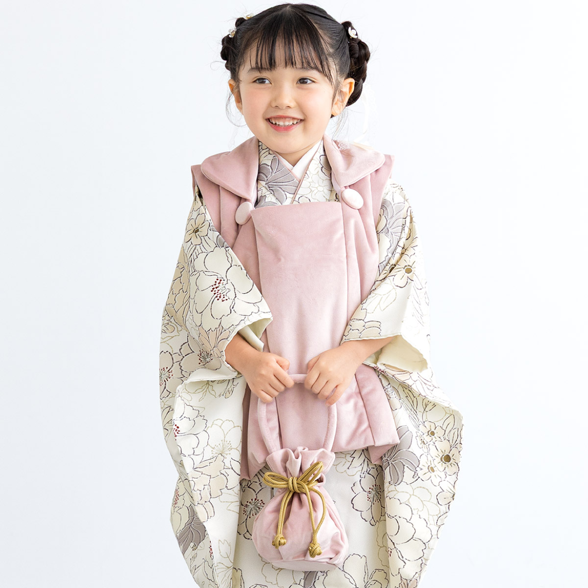 SOUBIEN（創美苑） 七五三 着物 3歳 女の子 着物セット 被布 襦袢 草履