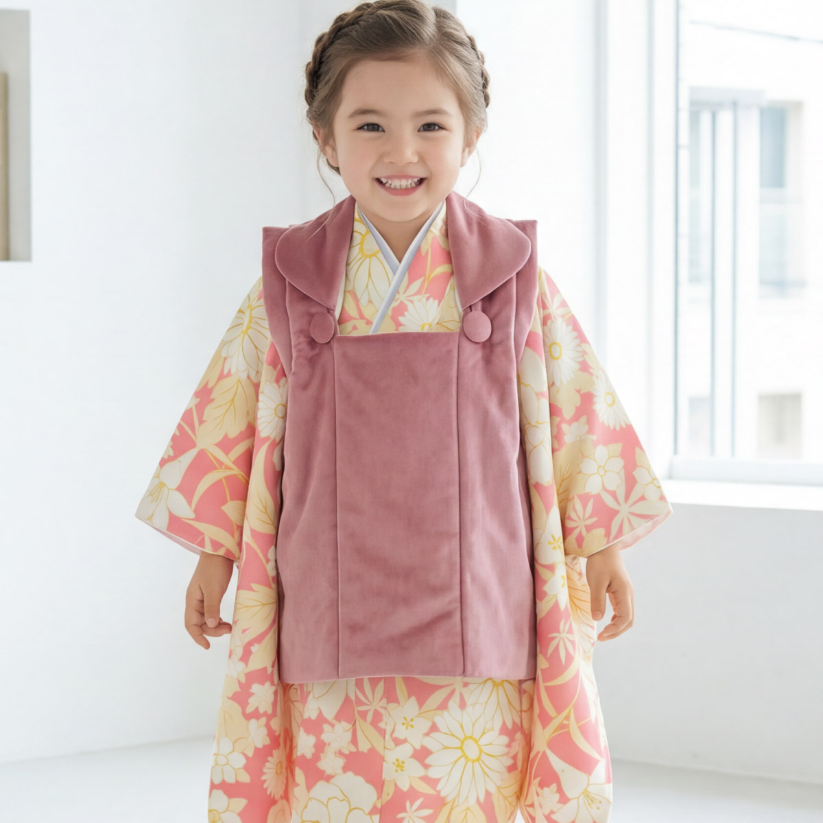 SOUBIEN（創美苑） 七五三 着物 3歳 女の子 着物セット 被布 襦袢 草履