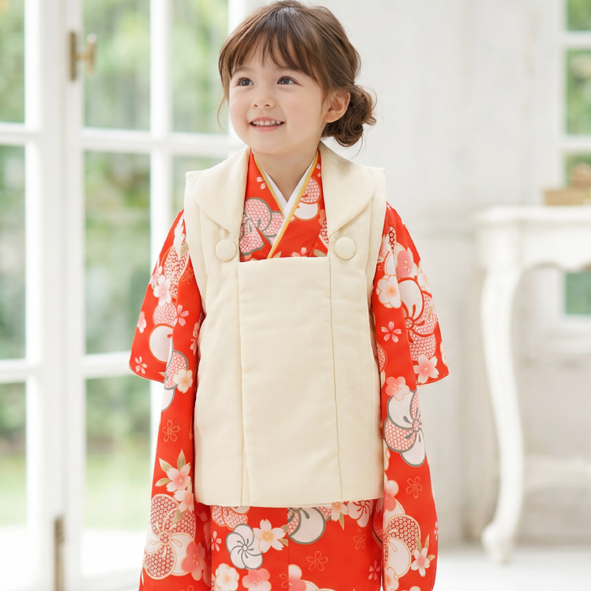 七五三　３歳　被布セット　女の子　未使用品有☆刺繍半衿付き半襦袢・草履シューズ付 SOUBIEN（創美苑） 七五三 着物セット 3歳 女の子 着物 被布 襦袢 草履