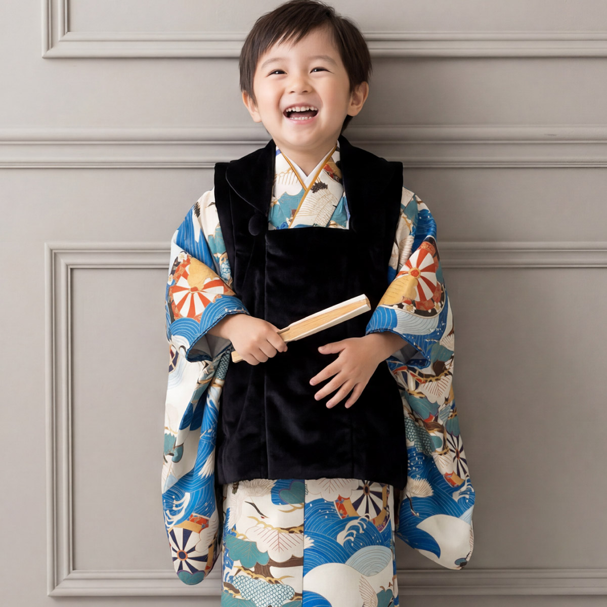SOUBIEN（創美苑） 【予約】七五三 着物セット 3歳 男の子 被布 着物