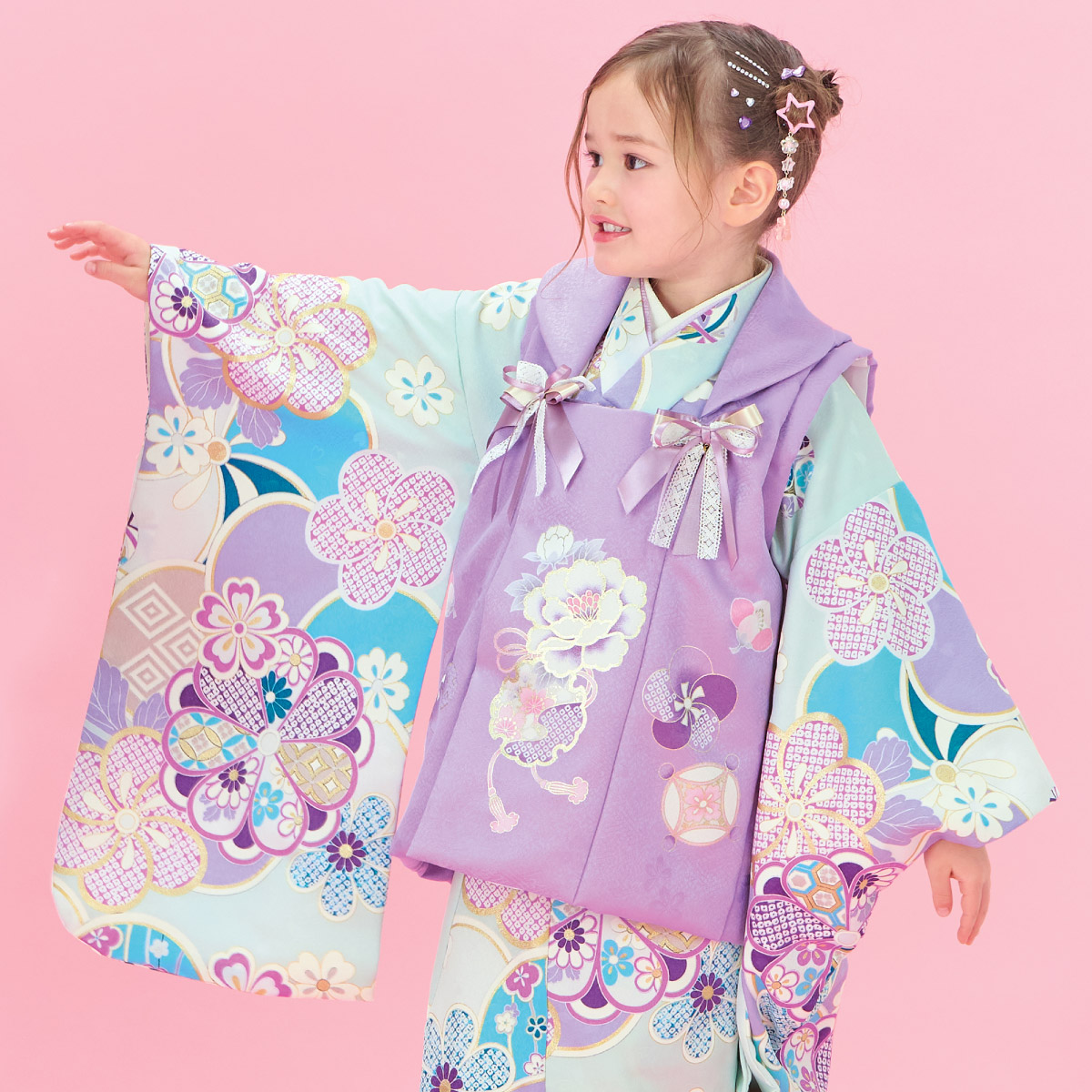 SOUBIEN（創美苑） 七五三 着物セット 3歳 女の子 着物 被布 襦袢 草履