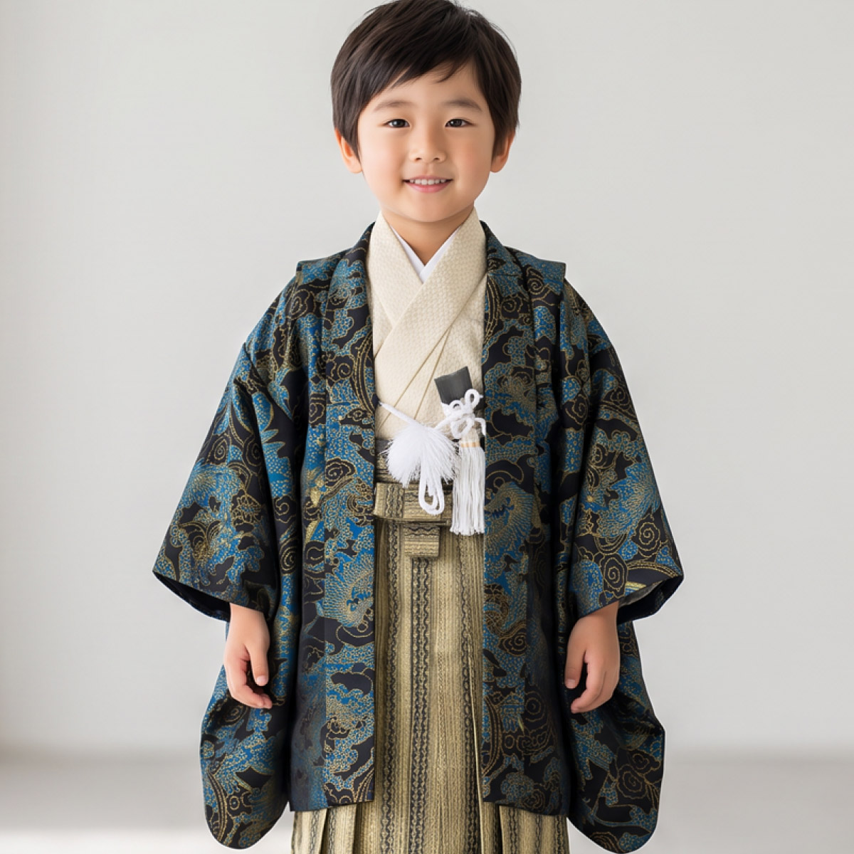 SOUBIEN（創美苑） 七五三 着物 男の子 5歳 袴セット 羽織 袴 襦袢 帯