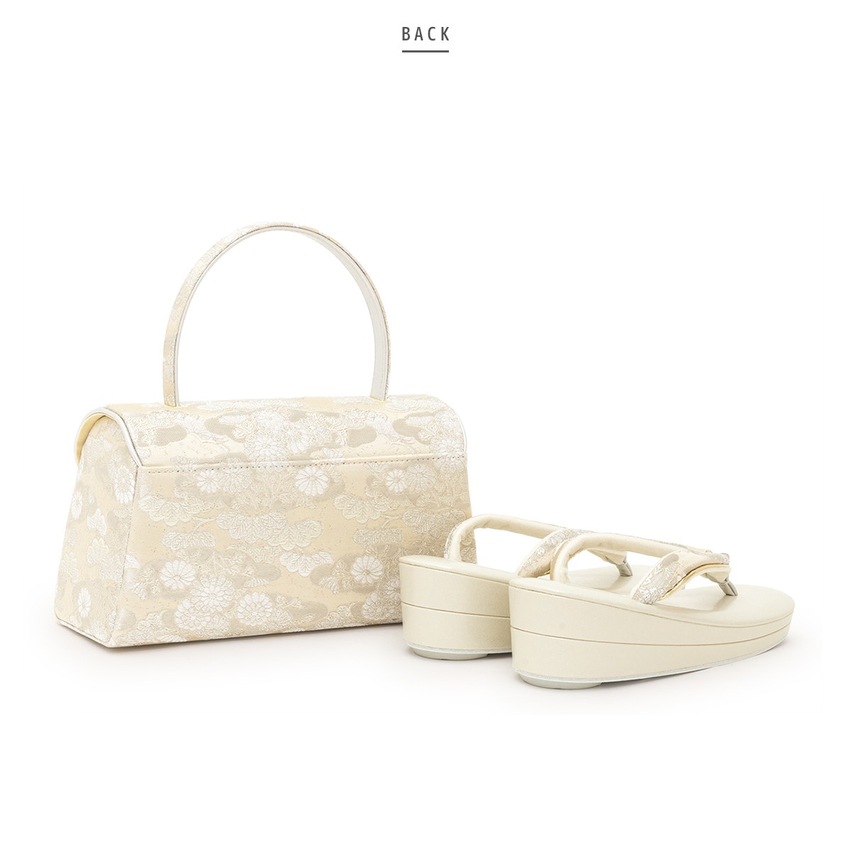 草履バッグセット 留袖用 訪問着用 礼装 フォーマル 佐賀錦 金色 ゴールド 銀色 シルバー 菊 松 雲取り ラウンド マチ直線 優花緒 二枚芯 S M L LL 日本製 SOUBIEN（創美苑） 草履バッグセット 留袖 訪問着用 礼装 フォーマル