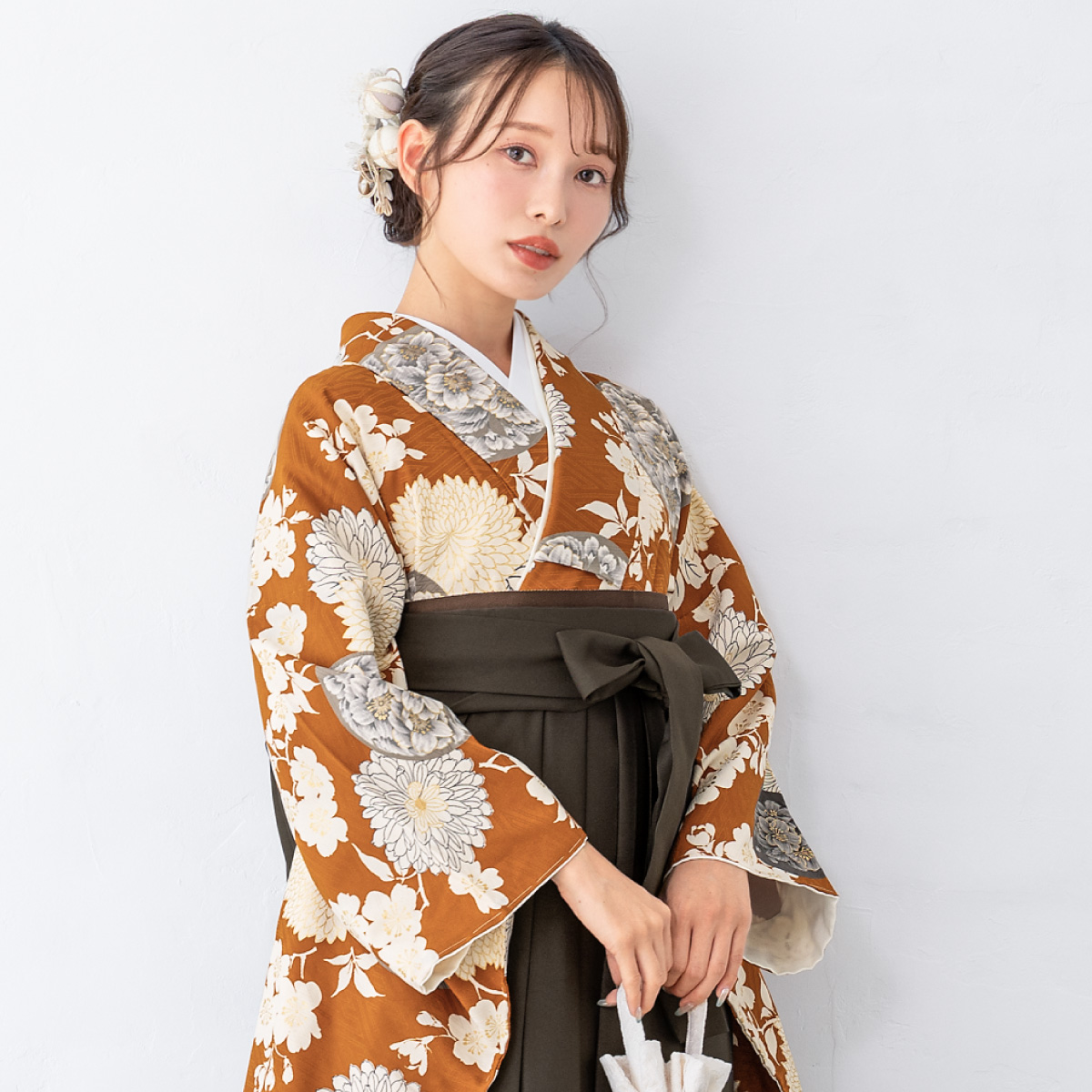 新品袴4点セット 卒業式 小学生 大学生 グレージュ ブラック 黒84BK SOUBIEN（創美苑） 袴セット 卒業式 大学生 レディース 女性 女の子