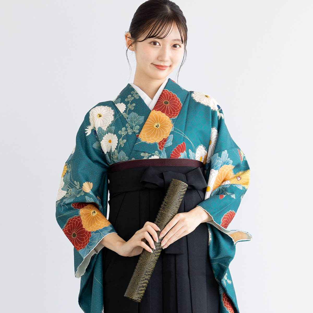 紺つばき　二尺袖着物　袴　袴下帯　セット　ジュニア　小学生　大学生　卒業式　新品 SOUBIEN（創美苑） 袴セット 卒業式 小学生 女の子 ジュニア floro