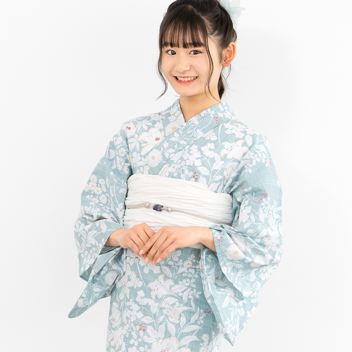 ジュニア浴衣　140 高島屋　みすずうた 美品　浴衣のみ　定価24800 キッズ SOUBIEN（創美苑） 浴衣セット 女の子 子供浴衣 兵児帯 セット 浴衣 帯