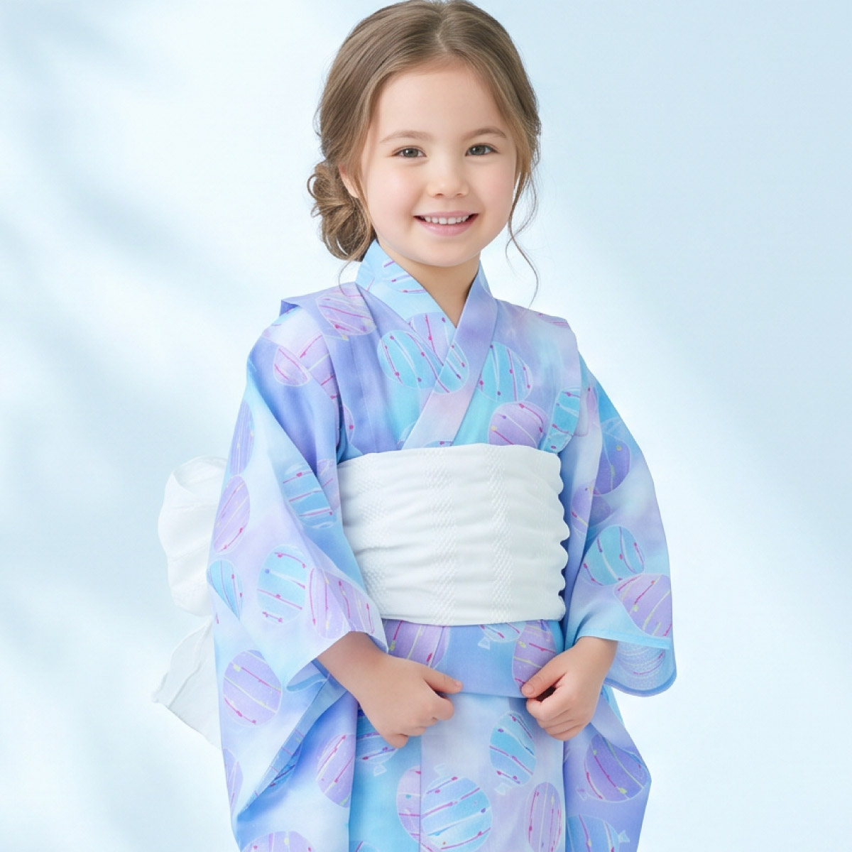 SOUBIEN（創美苑） 浴衣セット 女の子 子供 キッズ セット 浴衣 帯