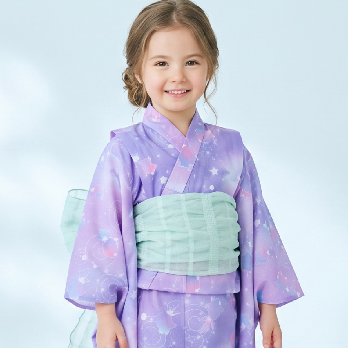 SOUBIEN（創美苑） 浴衣セット 女の子 子供 キッズ セット 浴衣 帯
