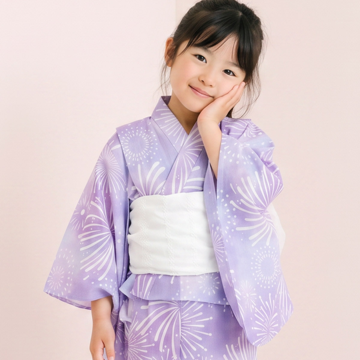 SOUBIEN（創美苑） 浴衣セット 女の子 子供 キッズ セット 浴衣 帯