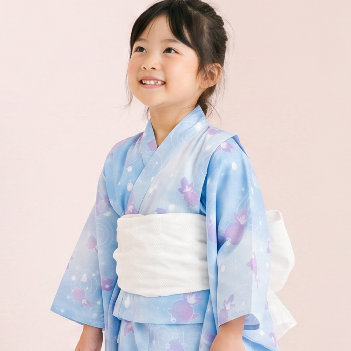 SOUBIEN（創美苑） 浴衣セット 女の子 子供 キッズ セット 浴衣 帯