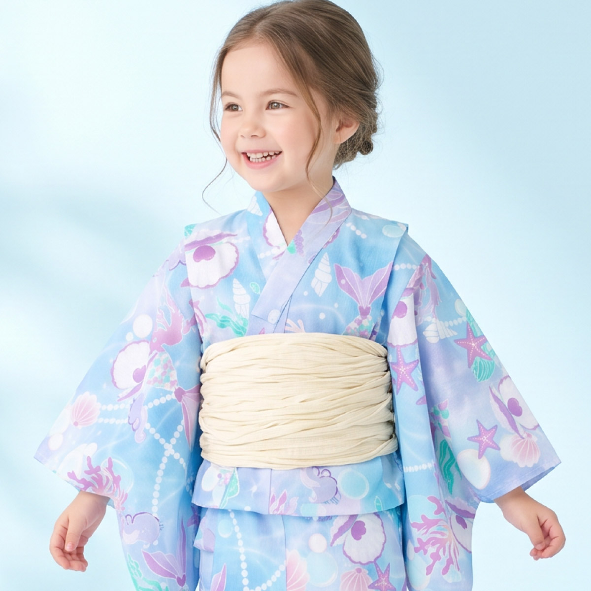 SOUBIEN（創美苑） 浴衣セット 女の子 子供 キッズ セット 浴衣 帯