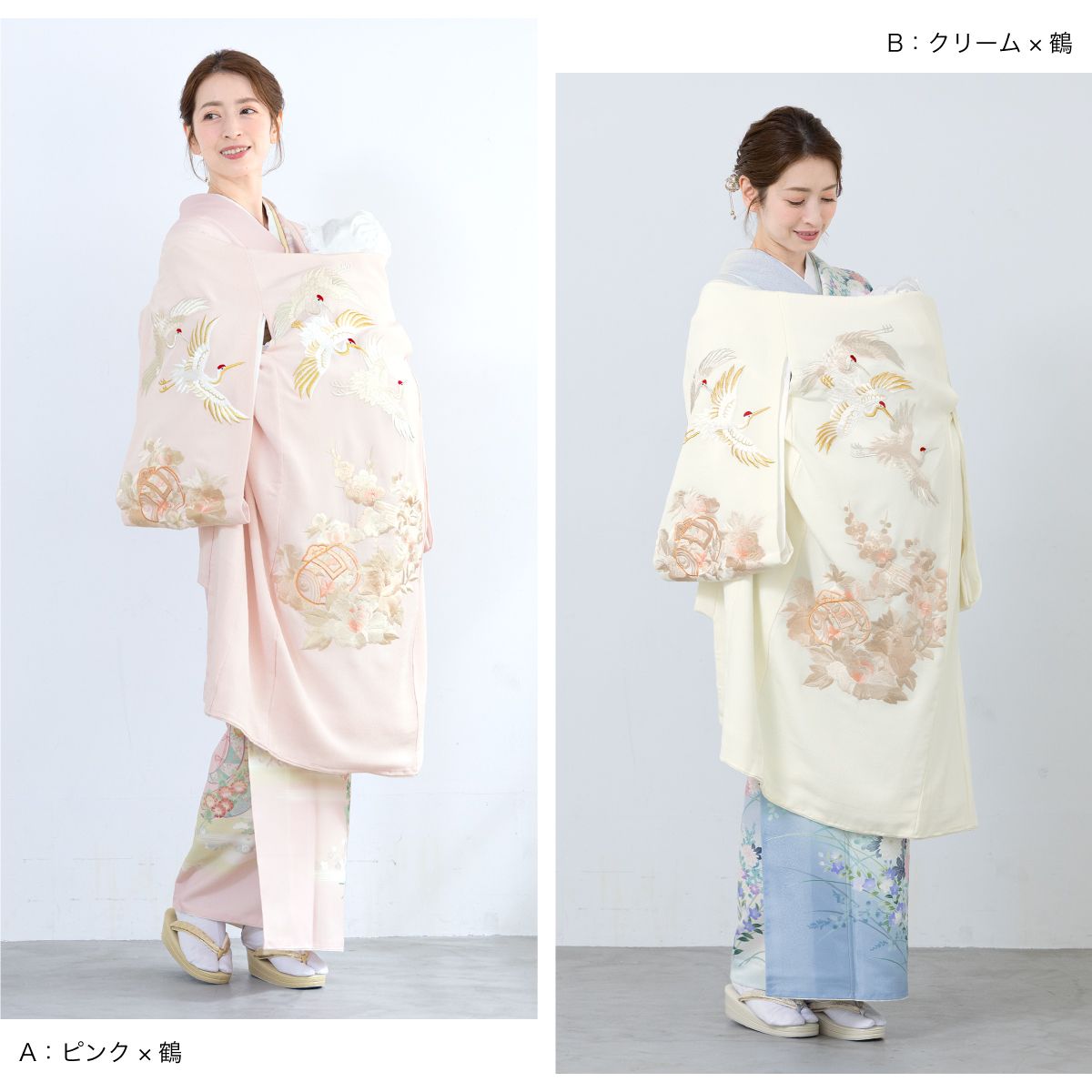 SOUBIEN（創美苑） 初着 産着 女の子 販売 クリーム ピンク 白 牡丹 桜