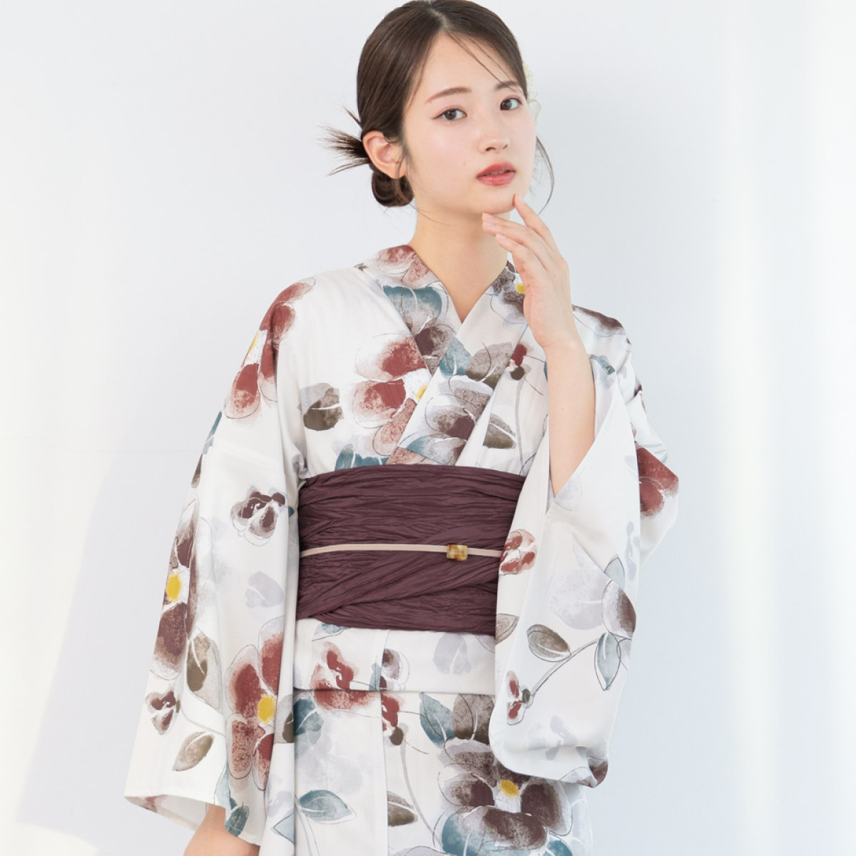 簡単着付け セパレート浴衣 レディース セット 浴衣 帯 伊達締め 浴衣セット 女性 二部式浴衣 花柄 着付け 簡単 フリー floro 女の子 創美苑の画像