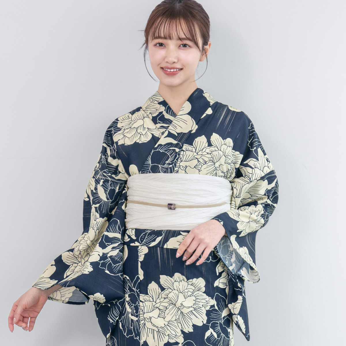 簡単着付け セパレート浴衣 レディース セット 浴衣 帯 伊達締め 浴衣セット 女性 二部式浴衣 花柄 着付け 簡単 フリー floro 女の子 創美苑の画像