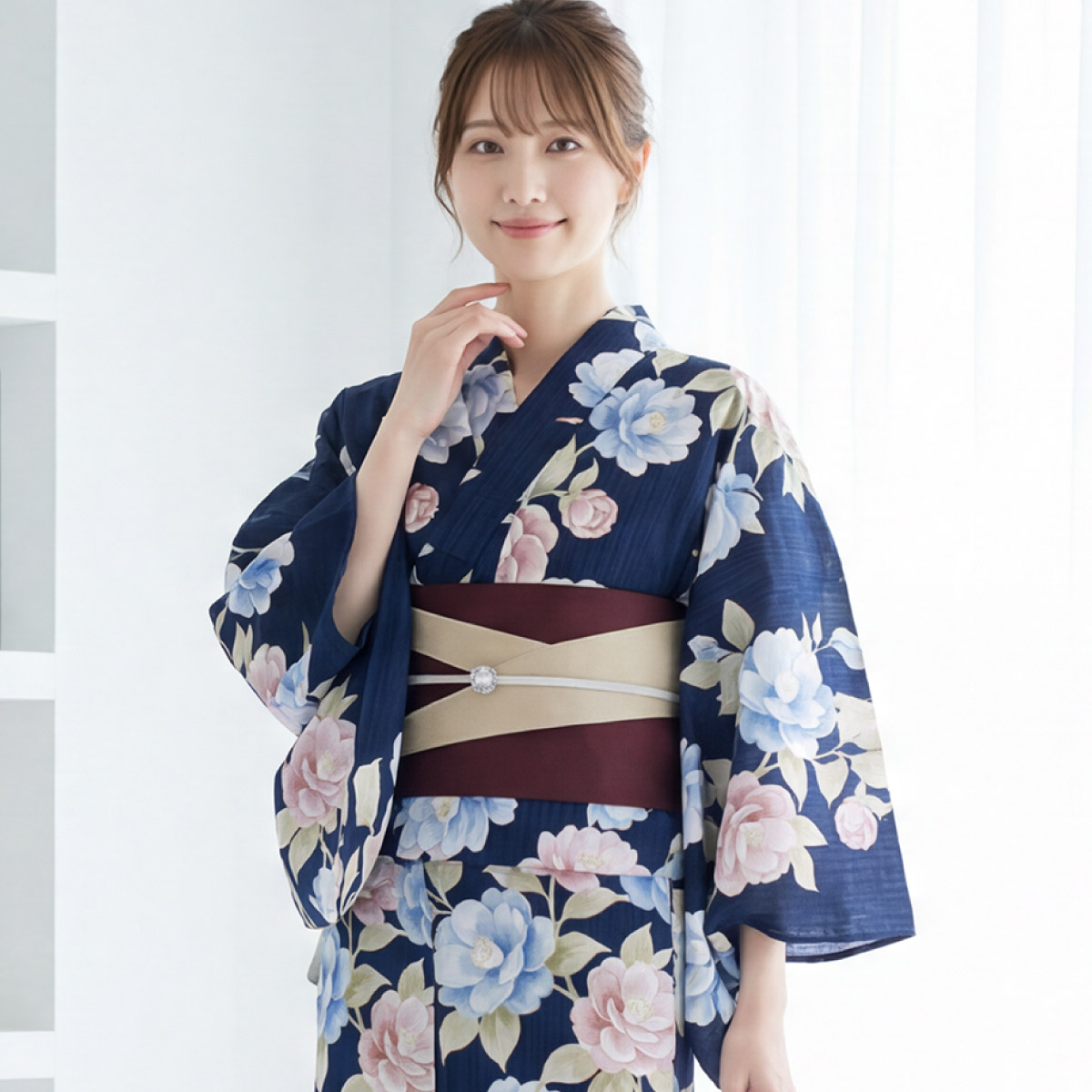 SOUBIEN（創美苑） 簡単着付け セパレート浴衣 セット レディース 半幅