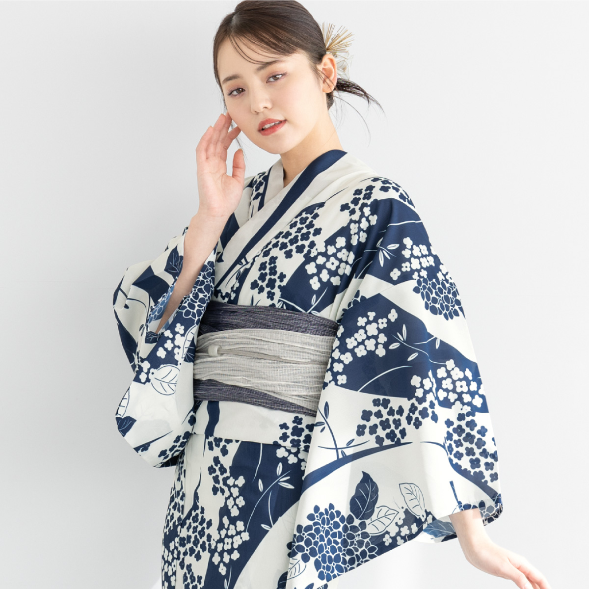 SOUBIEN（創美苑） 簡単着付け セパレート浴衣 レディース セット 3点