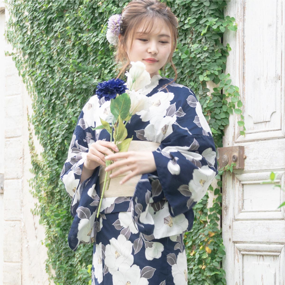 SOUBIEN（創美苑） 簡単着付け セパレート浴衣 レディース セット 3点
