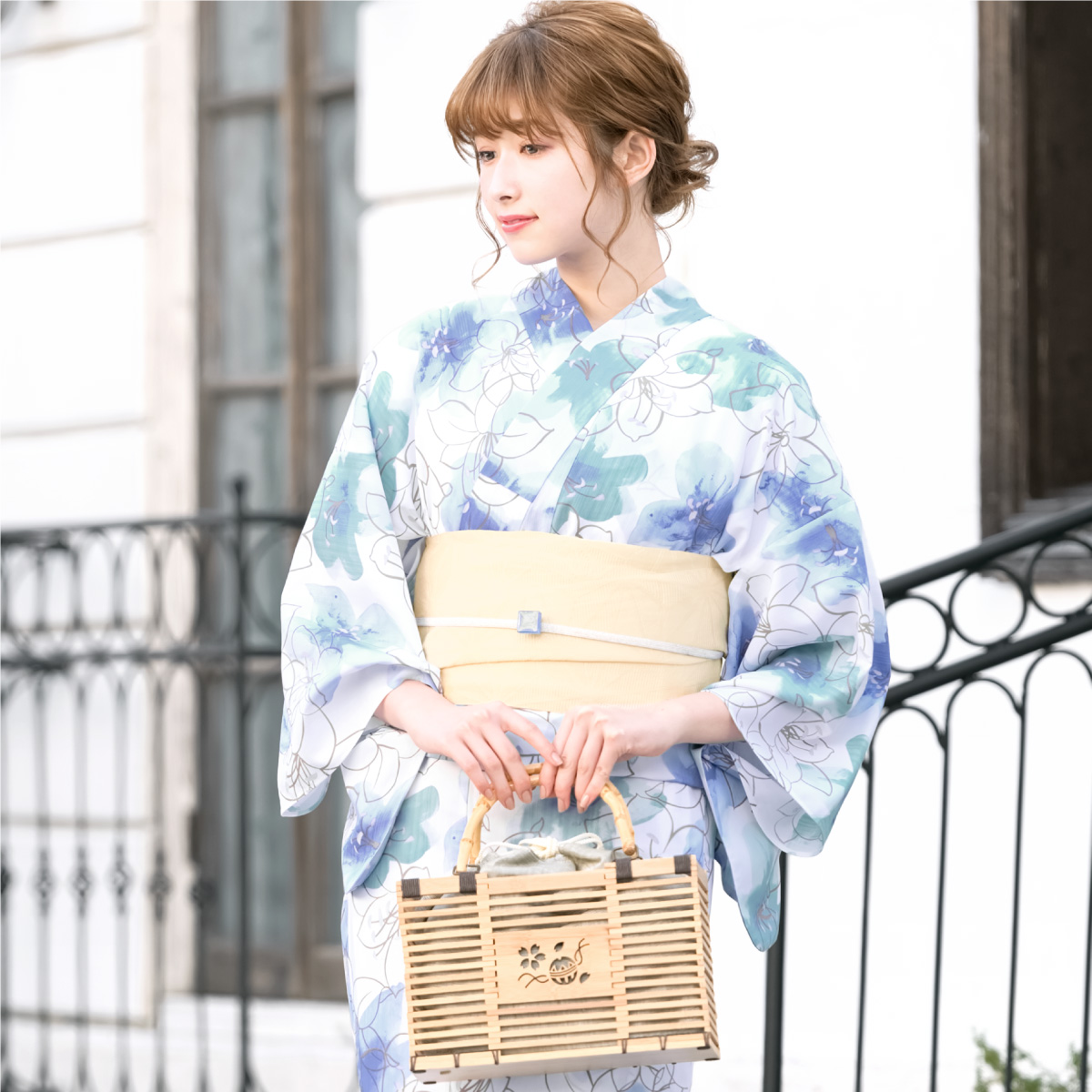 SOUBIEN（創美苑） 簡単着付け セパレート浴衣 レディース セット 3点